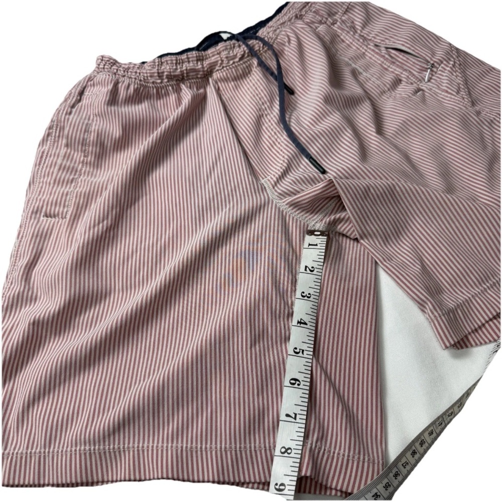 Men's Birddogs Striped Shorts Red White Boom Boomstick SZ L Extend 9” Beach EUC - Picture 11 of 13